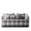 Grey Reversible Plaid Daybed Cover - 6 Pieces Comprising Cover, 17-inch Drop , Shams, And Decorative Pillow Cotton Blend Filling Include 3 1 , Microfiber,