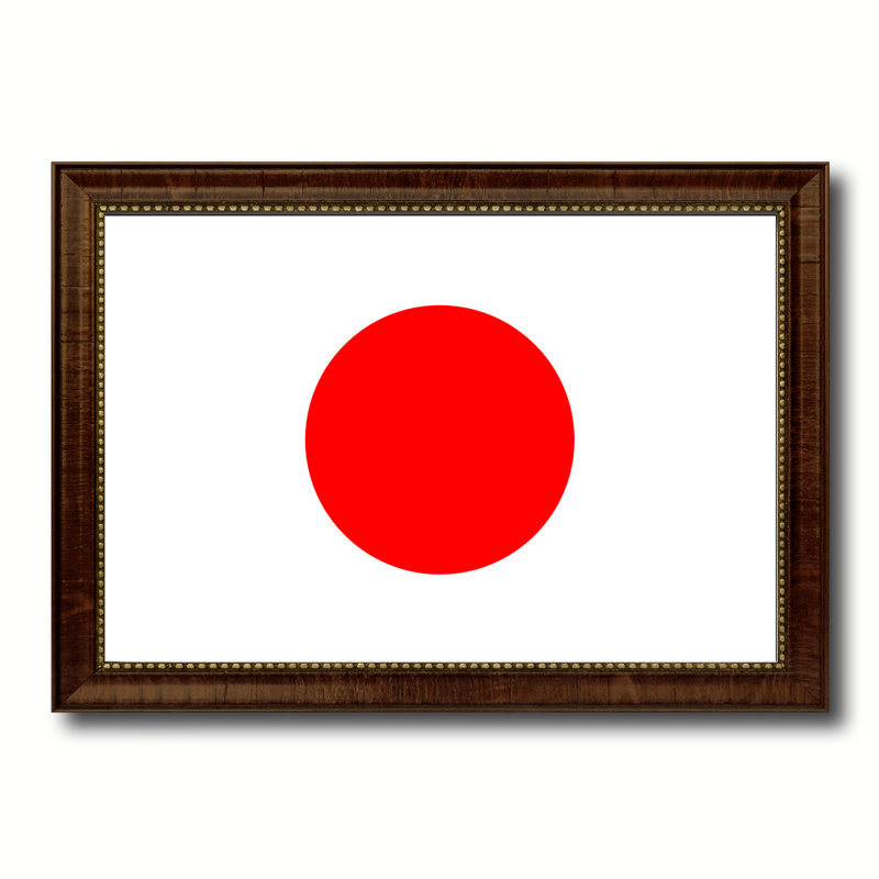 « japan country flag », impression sur toile encadrée, H 19 po x l 27 po x P 1 po, Encadrement brun