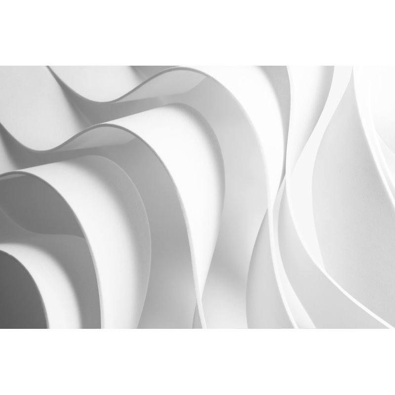 Azyaa Structure With Wavy White by Allusioni - Wrapped Canvas Print, 81cm H x 122cm W x 3.8cm D