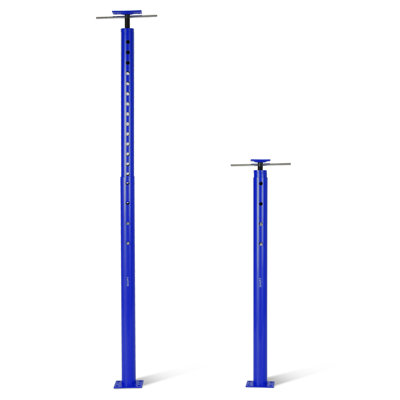 Paquet de 2 vérins de sol réglables pour la maison, poteaux de soutien télescopiques de 53 à 93 po, support temporaire en acier au carbone d'une capacité de 18 000 lb pour le sous-sol, noir