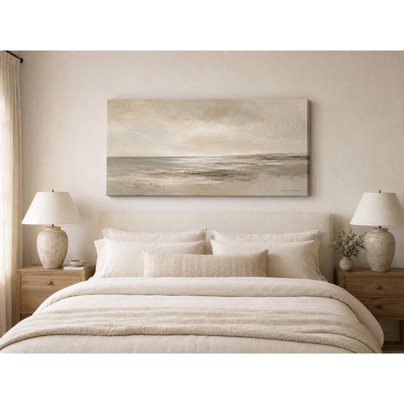 Ingeburg enveloppé d'horizon côtier beige chaud, L 55 po x H 27,5 po x P 1,5 po
