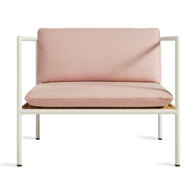 Dog Days Outdoor Lounge Chair, White, Sunbrella Blush