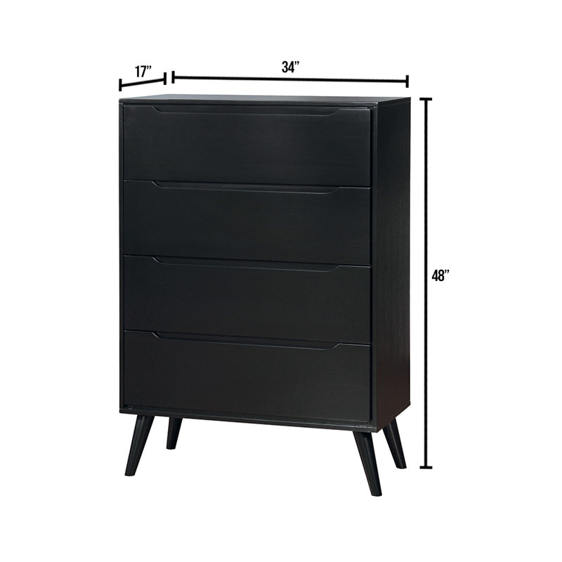 Commode 4 tiroirs Surya, Noir