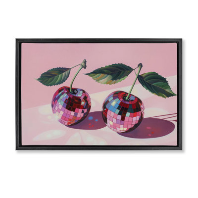 Cadre flottant boule disco cerise, design LSR Creative Studio
