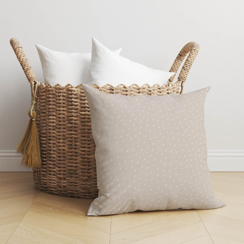 Coussin Paulie, H 18 po x l 18 po, Rayure taupe