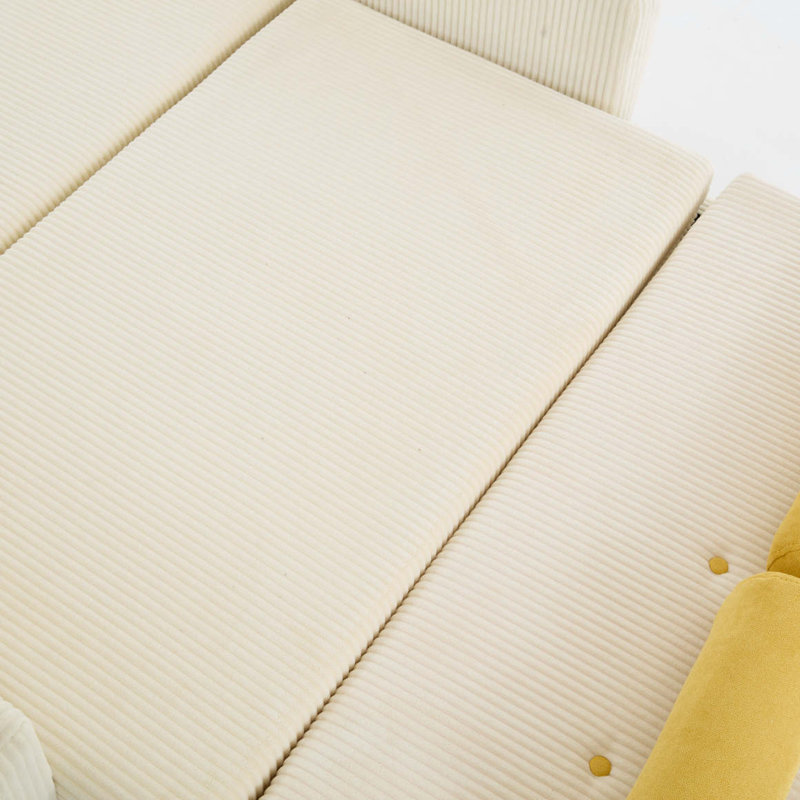 Fauteuil inclinable Corduroy, Ivoire ivoire