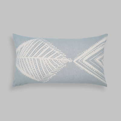 Meachie Oceanic Elegance Lumbar Pillow - Fish Print Removable Cover with Feather Insert