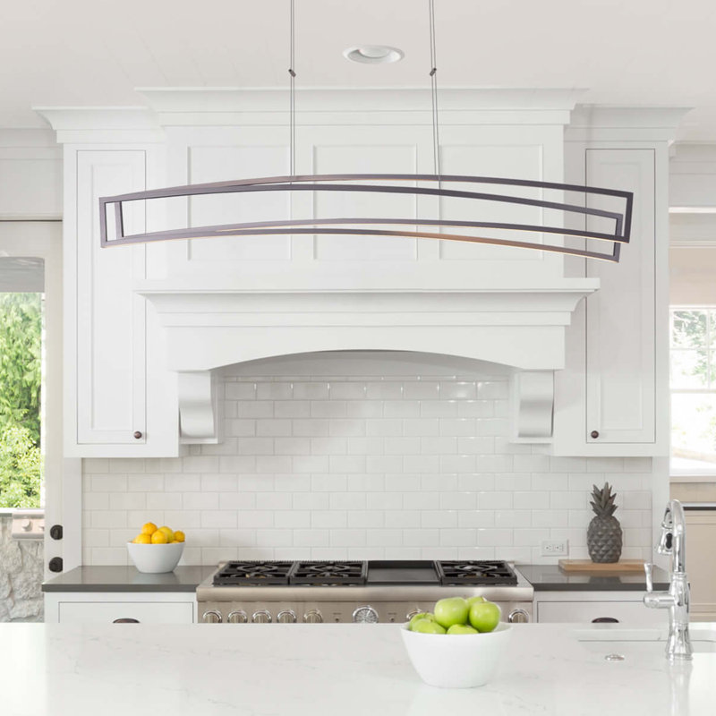 Sirius 46-Inch Silver Integrated LED Linear Chandelier