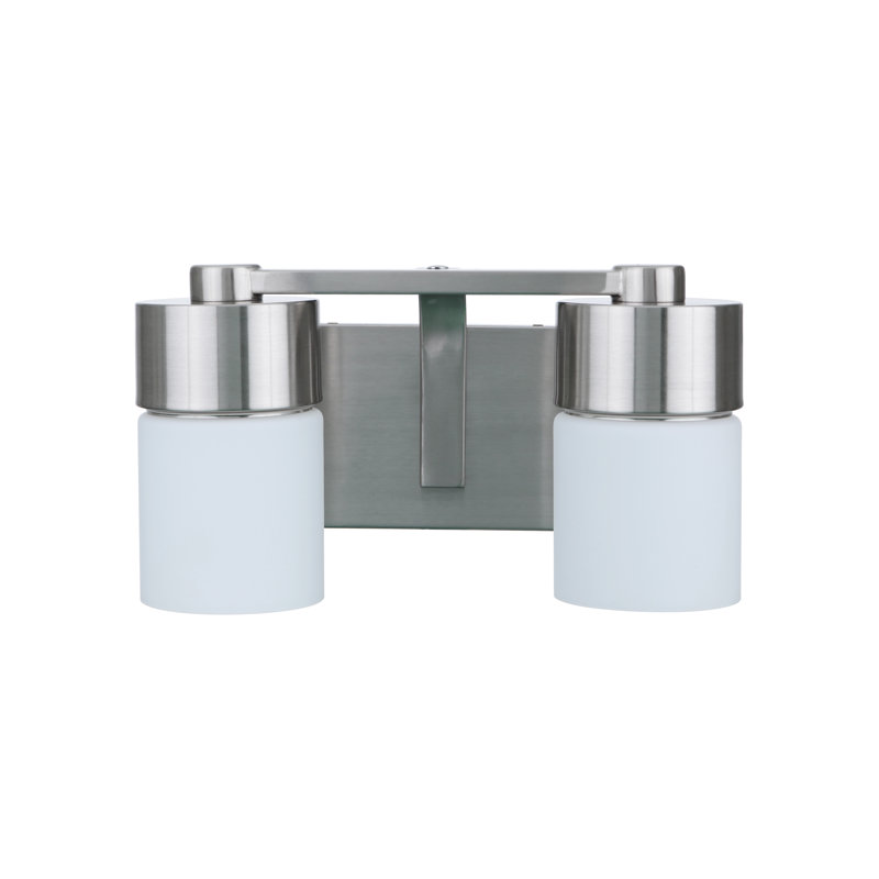 Éclairage pour meuble-lavabo à 2 lumières Amarissa, Nickel poli brossé