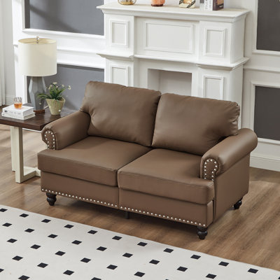 Causeuse moderne avec garniture cloutée 59,5 po Roomfitter
