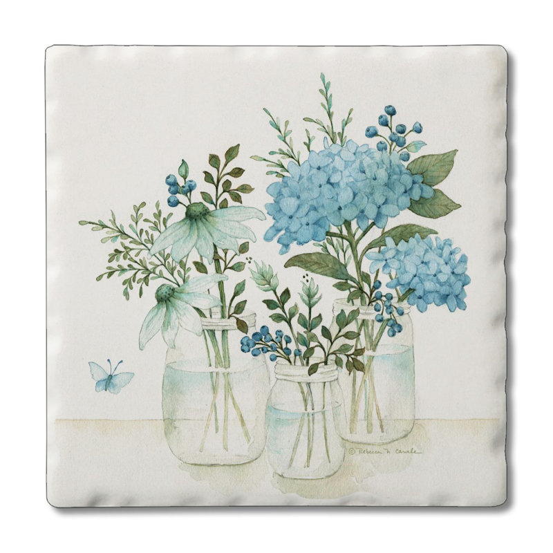 Paquet de 4 sous-verres Mason Jars & Florals