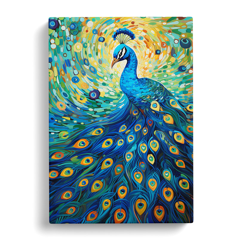 Peacock Orphism No.2 - Wrapped Canvas, 50cm H x 35cm W x 3cm D