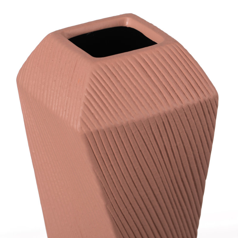 Jakkele Ceramic Table Vase, Pink, 10" H x 4.5" W x 2.5" D