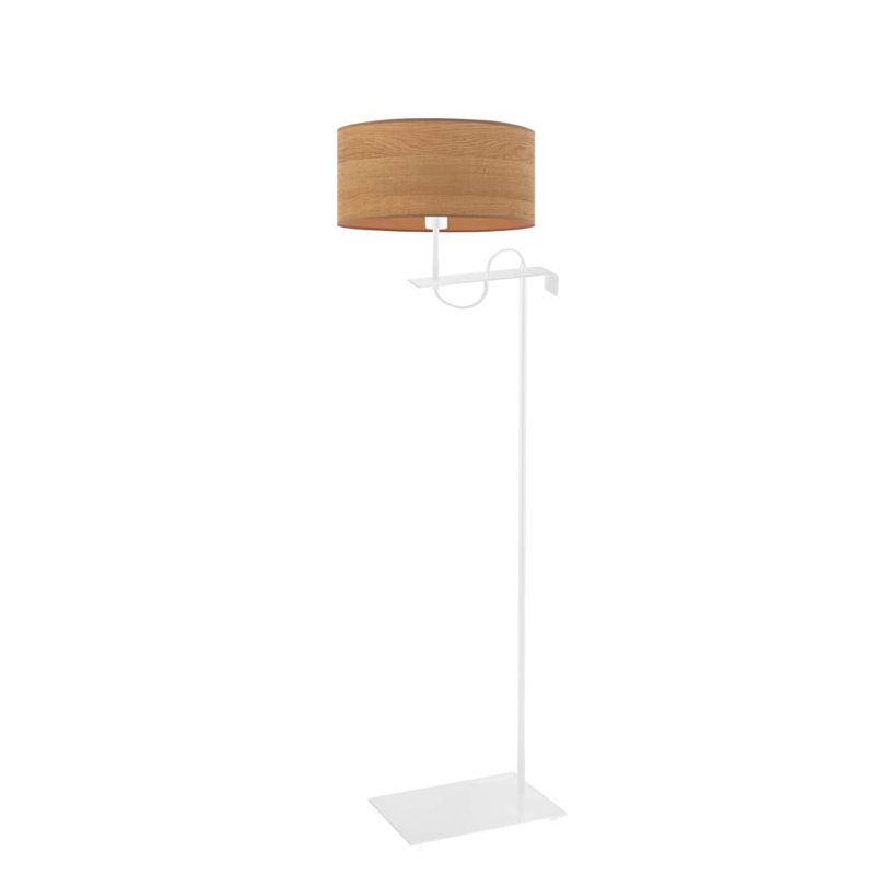 Birglinde 160cm Swing Arm Floor Lamp, White, Wheat