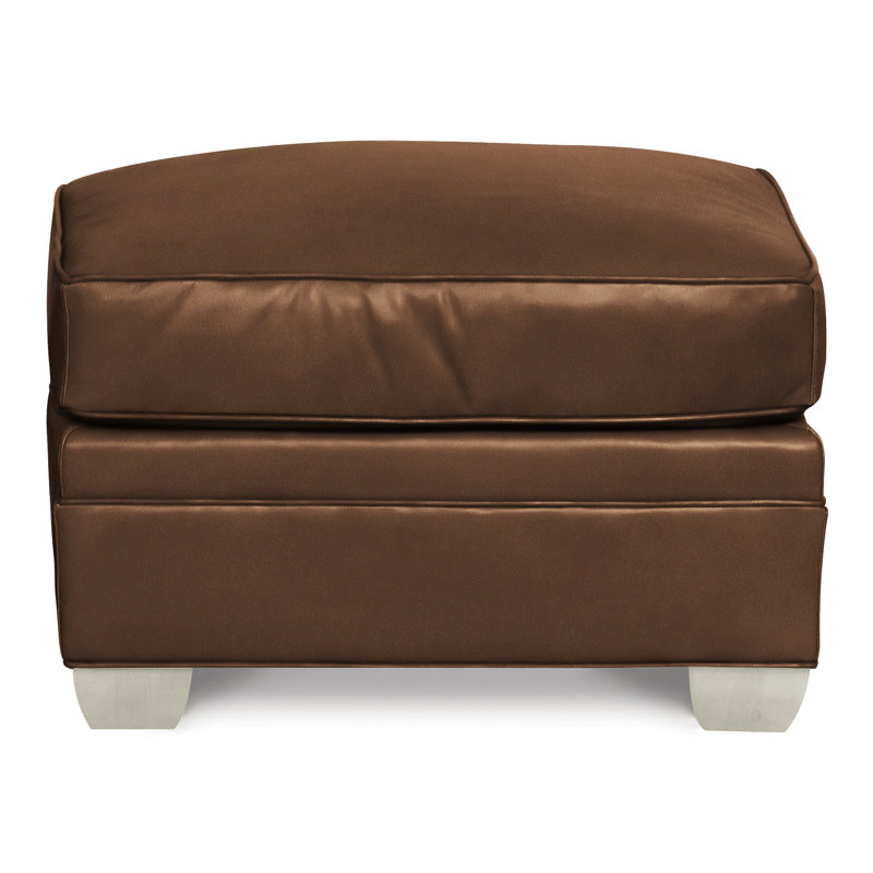Repose-pieds American Bungalow 28 "Hillcrest, Wrenn, Cuir véritable brun cassé Gatsby