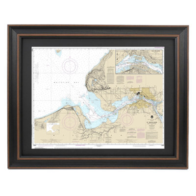 Michigan, St. Marys River; Head Of Lake Nicolet To Whitefish Bay | Nautical Chart | Framed Print