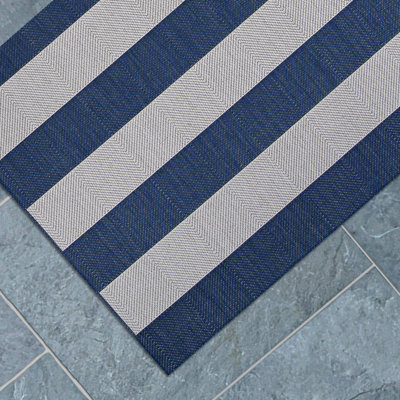 Tapis intérieur ivoire rayé Gannett