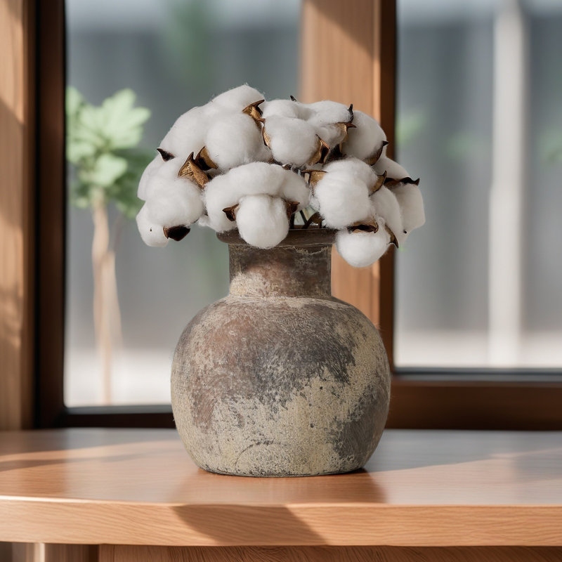 Vase boho en céramique rustique 6 pouces, Brun
