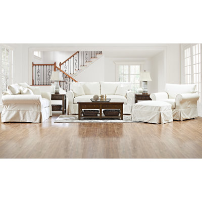 Amari 63" Rolled Arm Slipcovered Loveseat