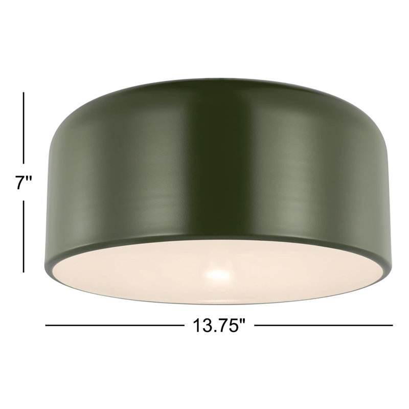 Flush Mount, Olive, 7" H x 13.75" W x 13.75" D
