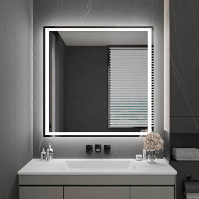 36" W x 36" H Frameless LED Bathroom / Vanity Mirror with Anti-Fog & Dimmable Lighting