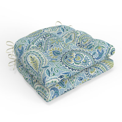 Coussin de chaise en osier intérieur / extérieur Bungalow Rose Paisley