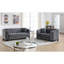 Canapés en velours à assise profonde de style chesterfield gris à 5 places pour le salon