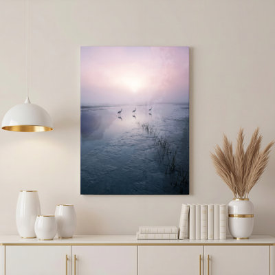 Art mural sur toile Gallery Wrap pour le salon, la chambre à coucher, le bureau ou le vestibule - Décoration murale décorative avec oiseaux couchant