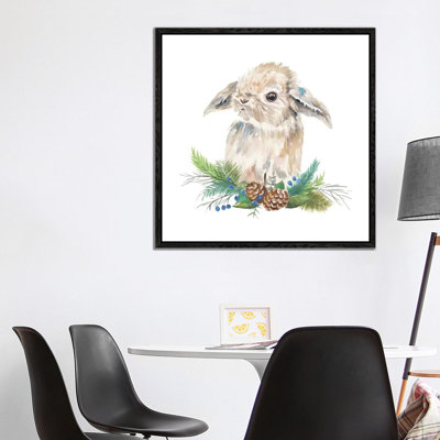 Floppy Eared Bunny On Greenery - Painting on Canvas