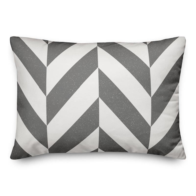 Chevron Outdoor Throw Pillow, Gray