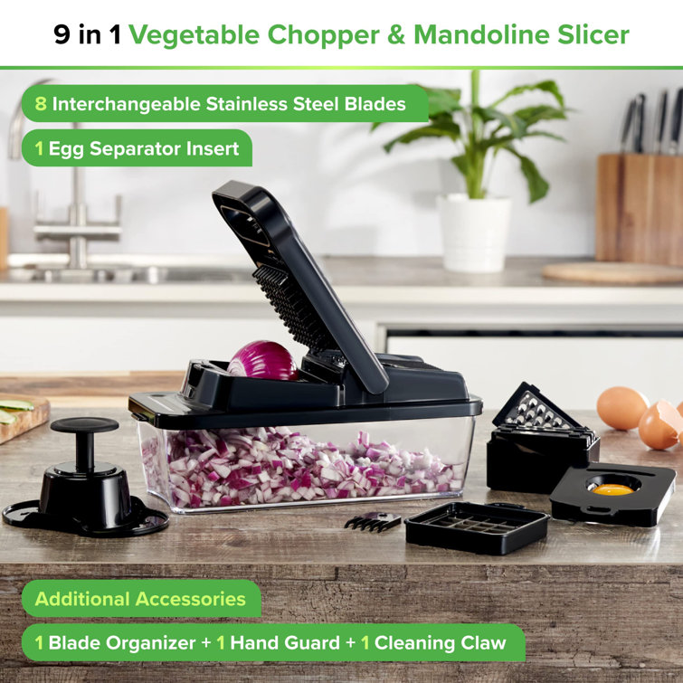 X－MAX FURNITURE 9-In-1 Vegetable Chopper & Mandoline Slicer For Kitchen