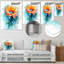 Fusion de marguerite orange et sarcelle sur impression métallique-92736984