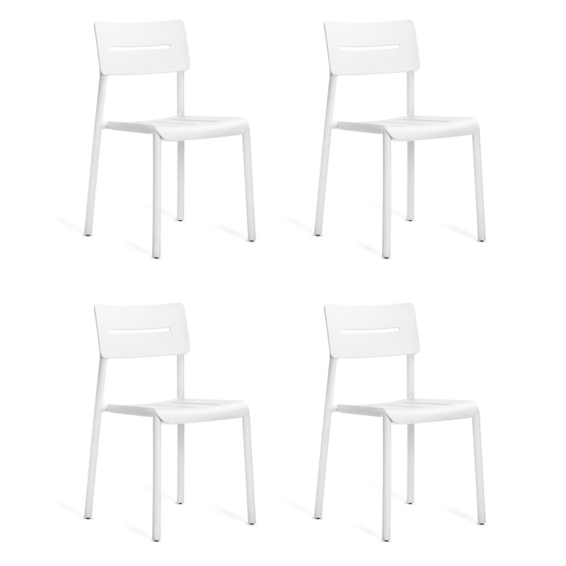 Chaise empilable d'extérieur et d'intérieur Outo, Blanc