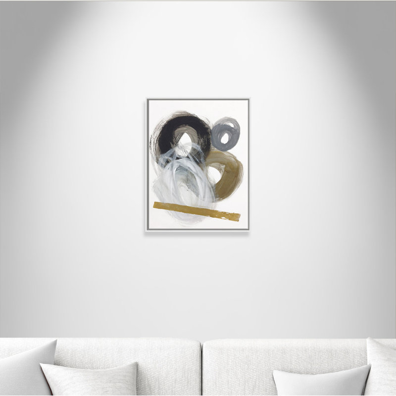 Swirls of Asia 2 - Peinture sur toile avec cadre flottant, H 24 po x l 18 po x P 2 po, Cadre blanc