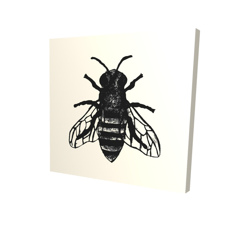 Toile industrielle d'insecte abeille noire | Art mural Home Decor