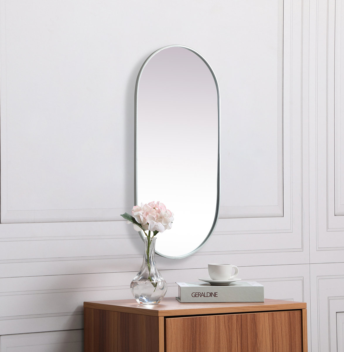 Elington Accent Mirror, Silver, 48"  x 24" 