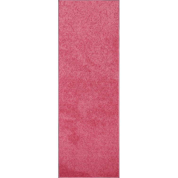 Latitude Run® Solid Color Custom Size Runner Area Rugs Pink