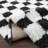 Atiray Shag Checkered Modern Black / White Area Rug-369433990