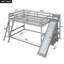 Lit superposé double avec échelle, glissade et tablettes, gris-929990155