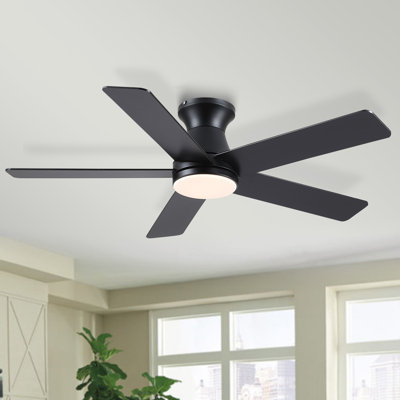 46" 5-blade Indoor Flush mount Ceiling Fans With Lights And Remote/App