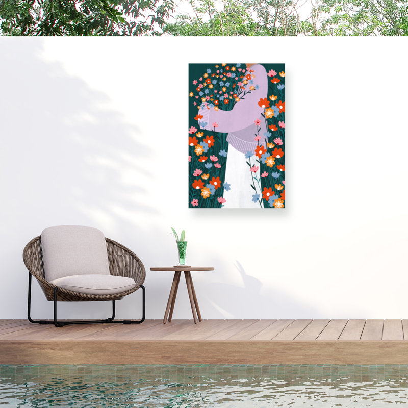 Bea Muller Wildflower Garden Outdoor  Canvas, H 12 po x l 19 po