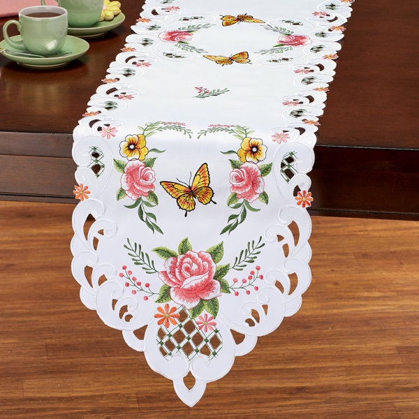 August Grove® Aru Rectangle Floral Polyester Table Topper - Wayfair Canada