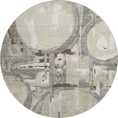 Premium Machine Washable Prisco Tan Rug