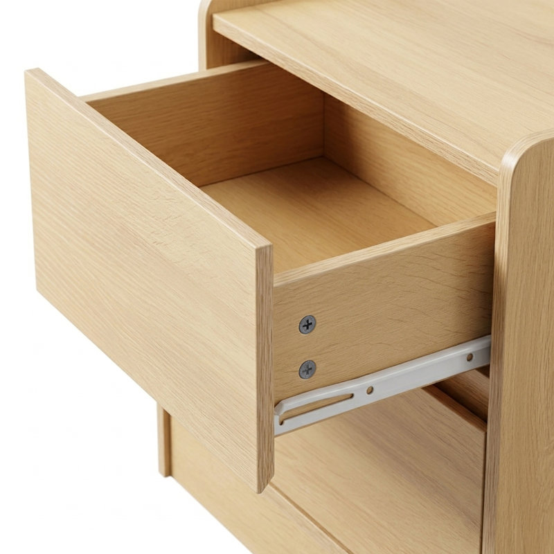 Matthes 19.68"W  2-Drawer Nightstand, Modern MDF Bedside Table with Storage for Bedroom, Tan