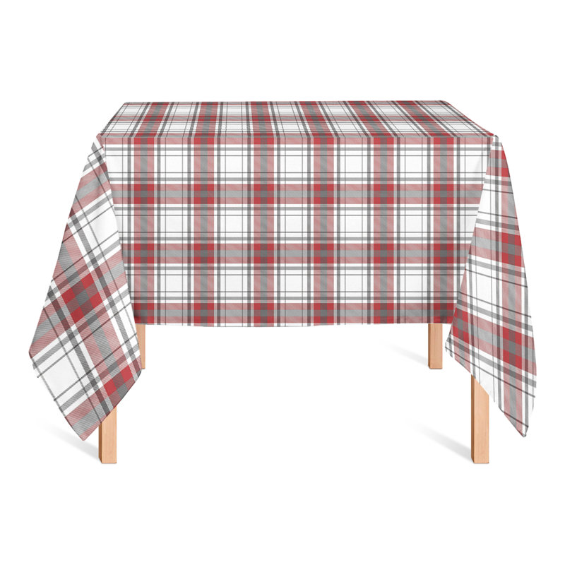 Plaid Christmas Polyester Tablecloth, 58" L x 58" W
