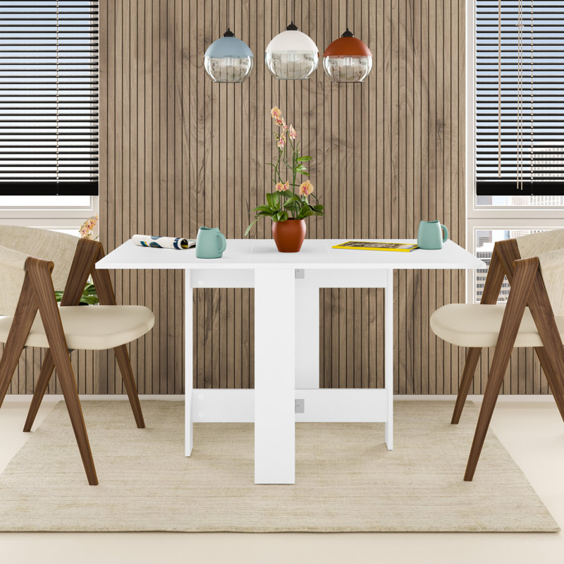 Artemio Rectangular Extendable Dining Table 130cm L x 76cm W - Drop Leaf Design for Small or Large Spaces, White