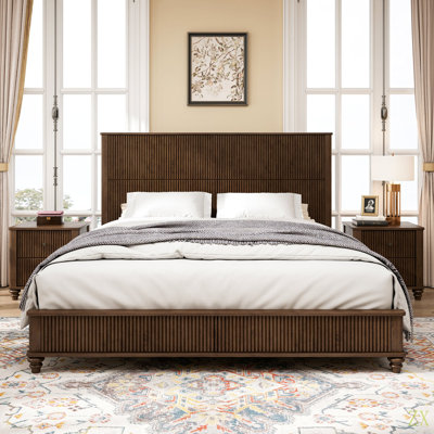 3-Piece Bedroom Set With A King Size Bed And 2 Nightstands by Latitude Run