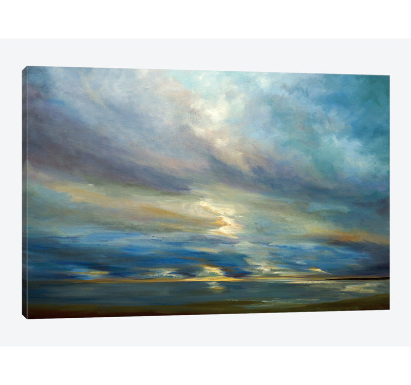 « clouds on the bay i », impression sur toile, H 18 po x l 26 po x P 1,5 po, Pas de tapis, Toile tendue