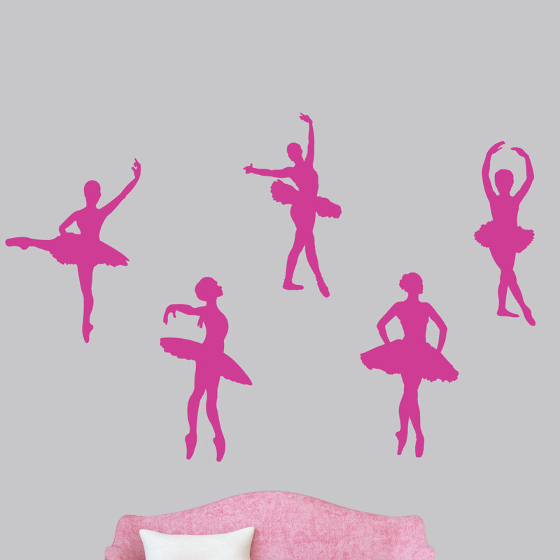 Ensemble d'adhésif décoratif ballerines, Rose vif, Oui