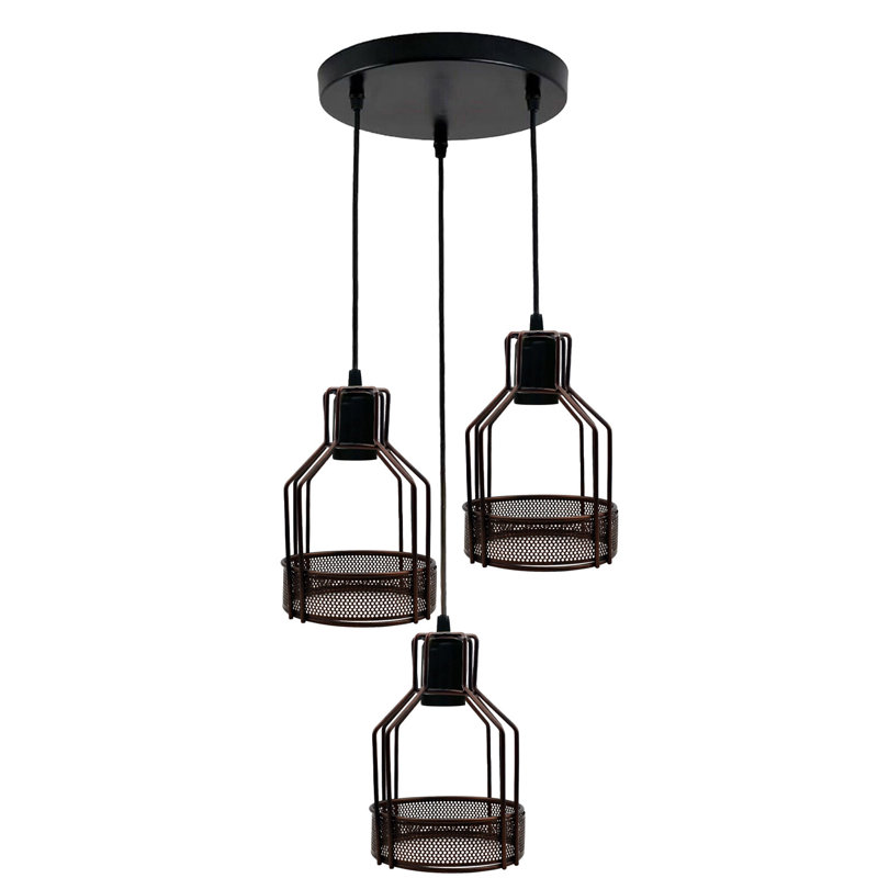 Burke 3 - Light Cluster Pendant, Rustic Red